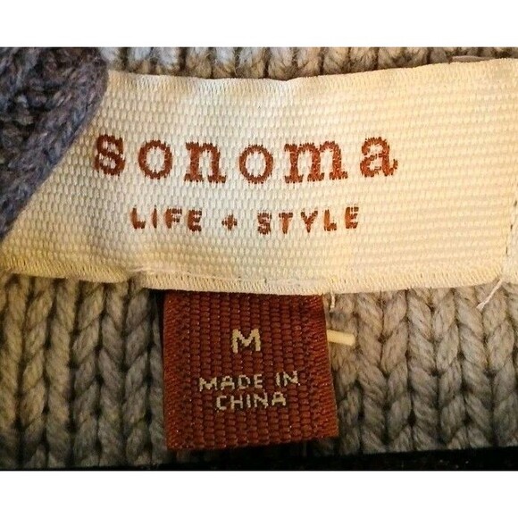 NWT Sonoma Life +style Shawl Cardigan Sweater 3button Light/ Dark Grays Womens M - Picture 14 of 16